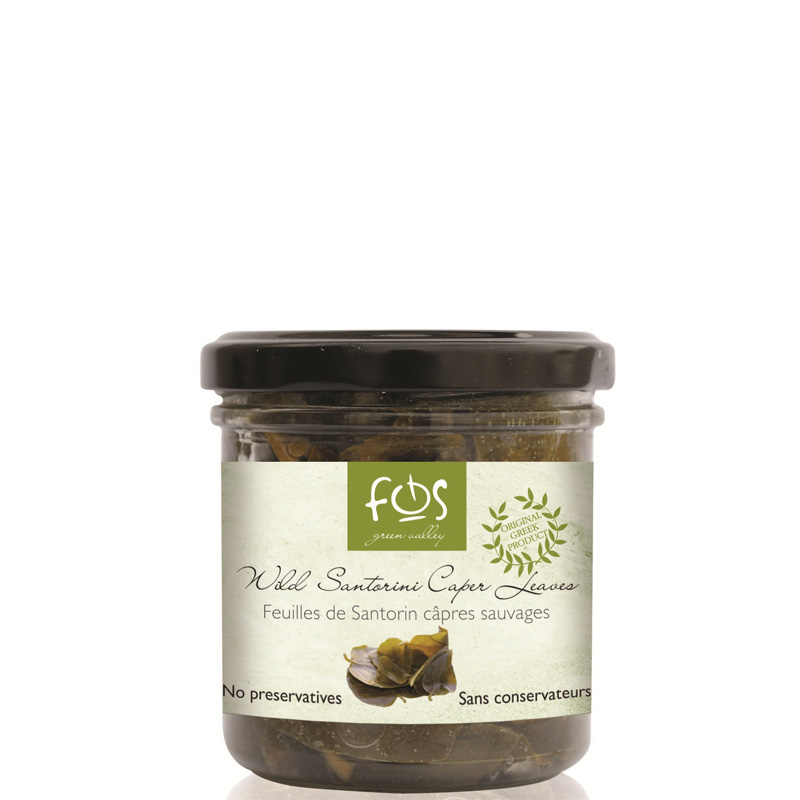 FOS – Greek Wild Caper Leaves of Santorini – glass jar 90gr