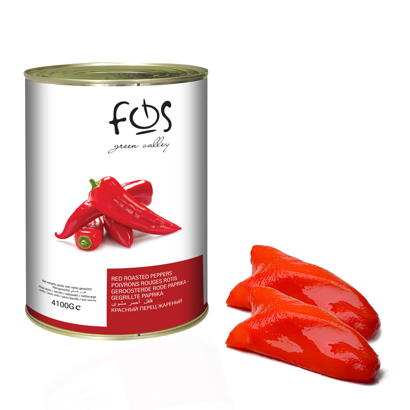 FOS – Greek Red Roasted Sweet Peppers – metal tin 4100gr