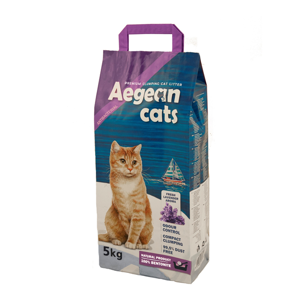 Aegean Cats Natural Cat Litter (5kg) perfumed with lavender aroma