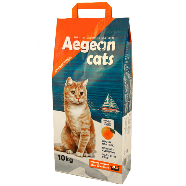 Aegean Cats Natural Cat Litter (10kg) perfumed with natural orange scent