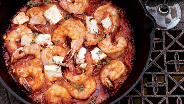 Shrimps with Feta Cheese