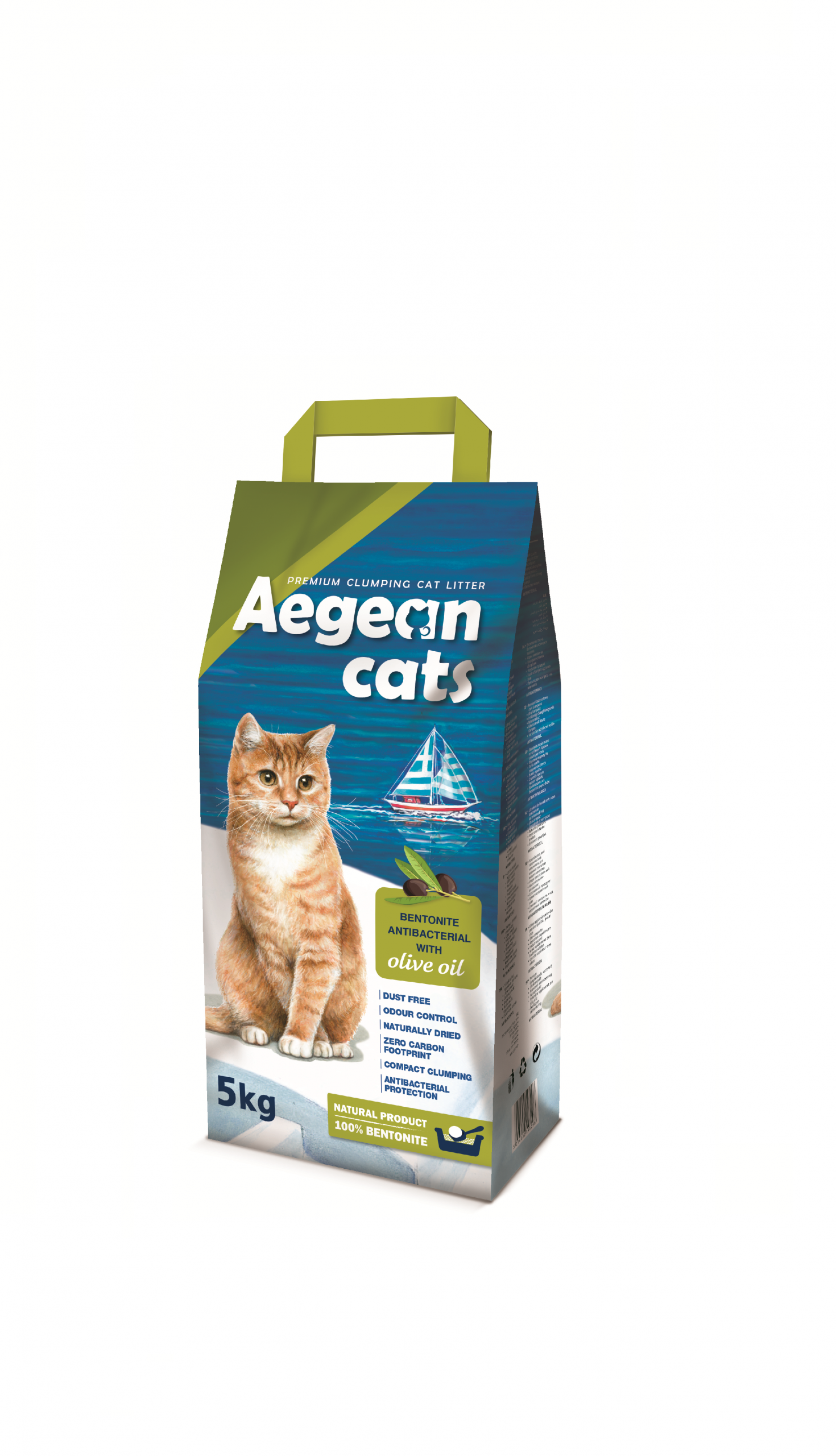 Aegean Cats Natural Cat Litter (5kg) perfurmed with olive oil