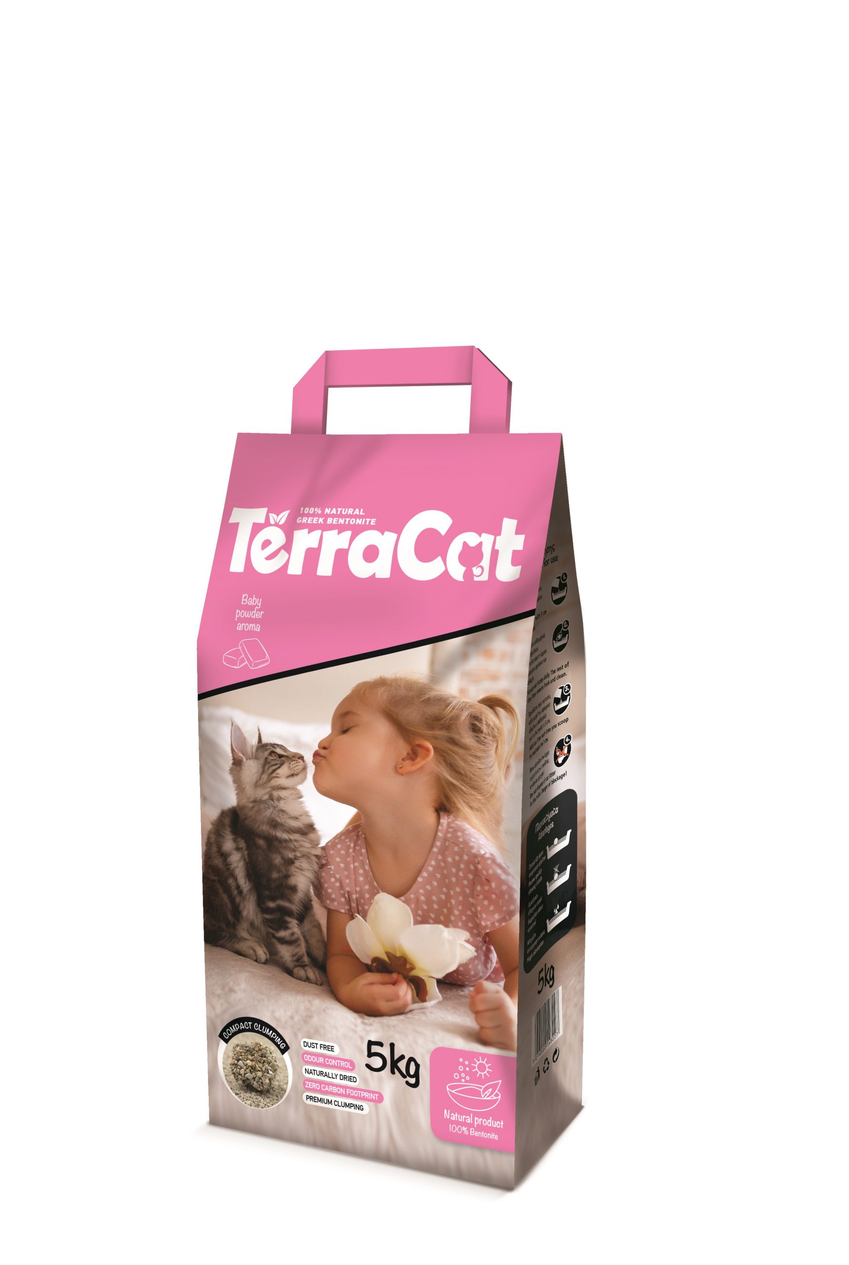 TerraCat Natural Cat Litter perfumed with baby powder (10kg)