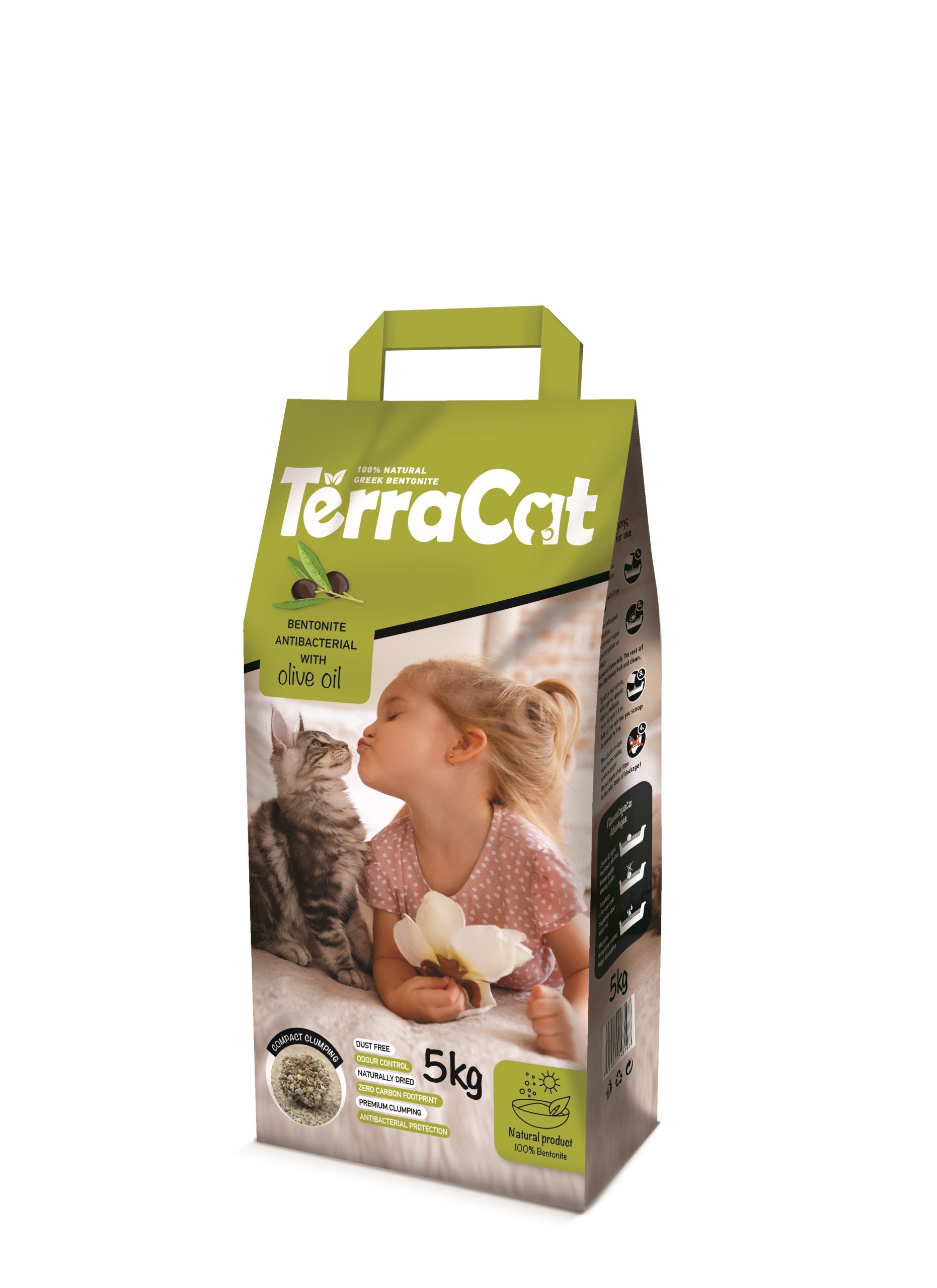Terra Cat Natural Cat Litter (5kg) perfurmed with olive oil